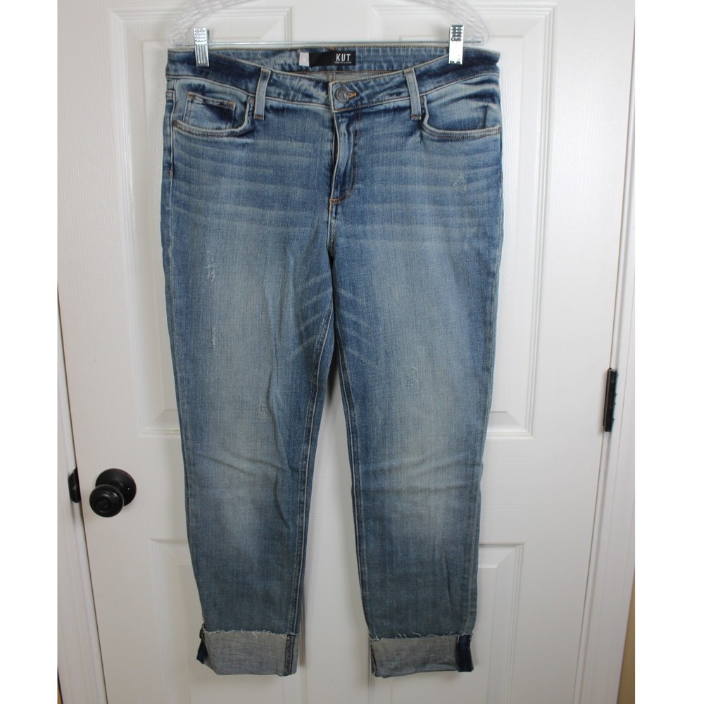 KUT from the Kloth Catherine Boyfriend Jeans Blue Medium Wash Size 10 KP0903MB2